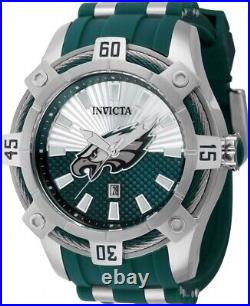 Invicta Men's NFL Philapdelphia Eagles Quartz Green Silver Dial Watch 42060