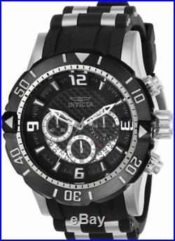 Invicta Men's Pro Diver 200m Stainless Steel Chronograph Black Dial Watch 23696
