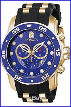 Invicta Men's Pro Diver Chrono Gold Plated S. Steel Black Silicone Watch 6983