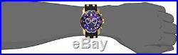 Invicta Men's Pro Diver Chrono Gold Plated S. Steel Black Silicone Watch 6983
