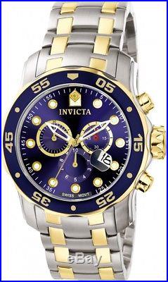Invicta Men's Pro Diver Chronograph Two Tone Stainless Steel 200m Watch 0077