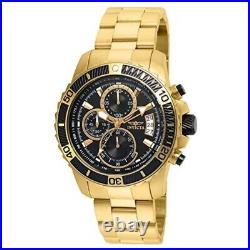 Invicta Men's Pro Diver Gold-Tone Quartz Black Dial Stainless Steel Watch 22414