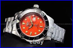 Invicta Men's Pro Diver Orange Dial Black Bezel Stainless Steel Bracelet Watch