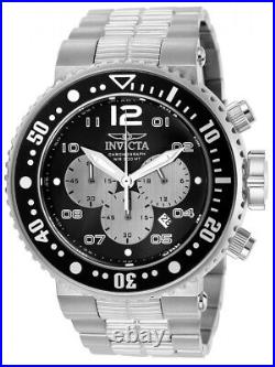 Invicta Men's Pro Diver Silver Black Dial Chronograph Quartz 52mm Bracelet Watch