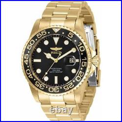 Invicta Men's Quartz Watch Pro Diver Black Dial Yellow Gold Bracelet 33257