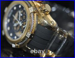 Invicta Men's Rare Bolt Swiss Reserve Chrono Gold Dial Black Poly Watch 20415