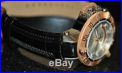 Invicta Men's Rare Subaqua Swiss Silver Dial Black Genuine Leather Watch 1576