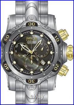 Invicta Men's Reserve Venom Black Dial Chronograph Swiss Quartz SS Watch 25977