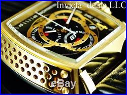 Invicta Men's S1 Rally Tonneau Swiss ETA Chronograph Black Dial Gold Tone Watch