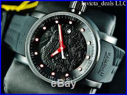 Invicta Men's S1 YAKUZA Dragon Automatic NH35A Black IP Black & Red Strap Watch