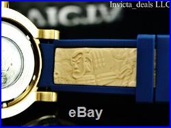Invicta Men's S1 Yakuza Dragon AUTOMATIC NH35A 18K Gold IP SS Blue Strap Watch