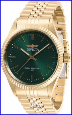 Invicta Men's Specialty Quartz Green Dial Gold Tone Stainless Steel Watch 29385
