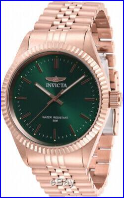 Invicta Men's Specialty Quartz Green Dial Rose Gold Stainless Steel Watch 29391