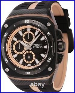 Invicta Men's Speedway Black Dial Chronograph Quartz 46mm Silicone Band Watch