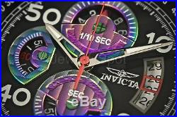 Invicta Men's Watch 28156IN Aviator Black Dial Iridescent SS Bracelet Chronograp