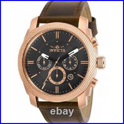 Invicta Men's Watch Aviator Chronograph Black Dial Brown Leather Strap 29799