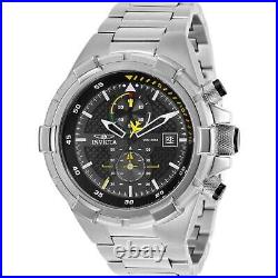 Invicta Men's Watch Aviator Chronograph Black Dial Silver Steel Bracelet 28108