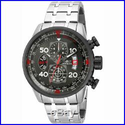 Invicta Men's Watch Aviator Chronograph Gunmetal Dial Steel Bracelet 17204