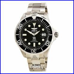 Invicta Men's Watch Grand Diver Automatic Black Dial Steel Bracelet 3044