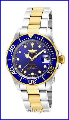 Invicta Men's Watch Pro Diver Automatic Blue Dial Two Tone Steel Bracelet 17042