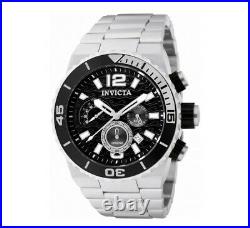 Invicta Men's Watch Pro Diver Chronograph Black & Silver Tone Dial Bracelet 1341
