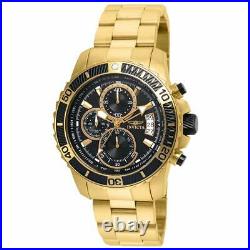 Invicta Men's Watch Pro Diver Scuba Black and Gold Tone Dial Bracelet 22414