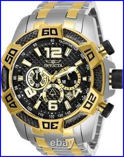 Invicta Men's Watch Pro Diver Scuba Chrono Black Dial Two Tone Bracelet 25856