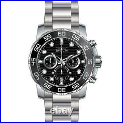 Invicta Men's Watch Pro Diver Scuba Quartz Chronograph Black Dial Bracelet 22226