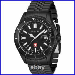 Invicta Men's Watch Pro Diver Swiss Quartz Black Bracelet Rotating Bezel 33435