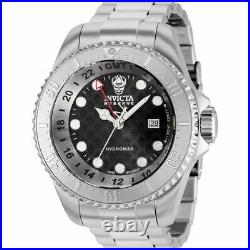 Invicta Men's Watch Reserve Hydromax Quartz GMT Black Dial Steel Bracelet 37217