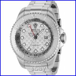 Invicta Men's Watch Reserve Hydromax Quartz GMT Silver Dial Steel Bracelet 37216