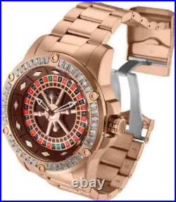 Invicta Men's Watch Specialty Casino Crystal Bezel Rose Gold Bracelet 28714