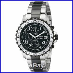 Invicta Men's Watch Specialty Two Tone Quartz Chronograph Black Dial 6398