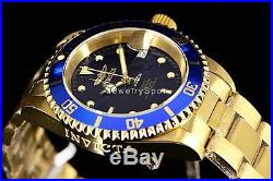 Invicta Mens 40mm Pro Diver Automatic Blue Dial 18K Gold Plated Coin Edge Watch