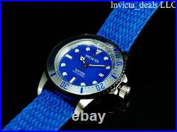 Invicta Mens 44mm PRO DIVER AUTOMATIC NH35A Blue Dial Silver Tone Red Band Watch