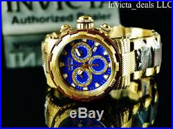 Invicta Mens 46mm CAPSULE Swiss Chronograph Blue Dial Gold & Brown Tone SS Watch