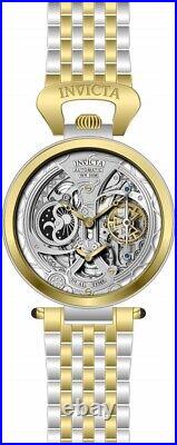 Invicta Mens 46mm Objet D Art Automatic Silver Dial Gold Steel Bracelet SS Watch