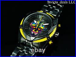 Invicta Mens 47mm BRITTO BOLT Chronograph BLACK DIAL Black Tone Ltd Ed SS Watch