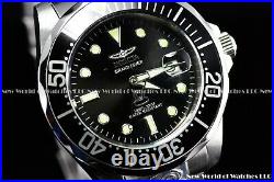 Invicta Mens 47mm Classic Grand Diver Automatic Black and Silver Bracelet Watch