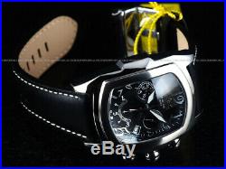 Invicta Mens 47mm Lupah DRAGON Swiss 5040. D Chrono Black Dial Leather Watch-RARE