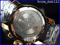 Invicta Mens 48mm Pro Diver Scuba Chronograph Black Dial 18K Gold IP SS Watch
