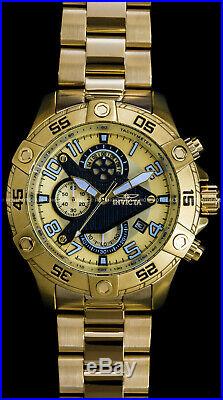 Invicta Mens 48mm S1 Rally Chronograph 18K Gold Plated Stainless Steel Brc Watch