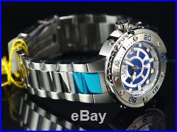 Invicta Mens 49mm GRAND Scuba Automatic BLUE Dial ALL SILVER Case Bracelet Watch