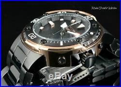 Invicta Mens 49mm GRAND Scuba Automatic Black Dial Rose Gold Case Bracelet Watch