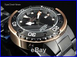 Invicta Mens 49mm GRAND Scuba Automatic Black Dial Rose Tone Case Bracelet Watch