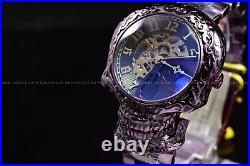 Invicta Mens 50mm Artist Purple Skull Face Bezel Automatic Stainless Steel Watch