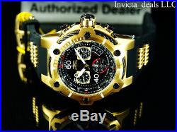 Invicta Mens 50mm Bolt Swiss Z60 Chronograph Black Dial 18K Gold Plated SS Watch