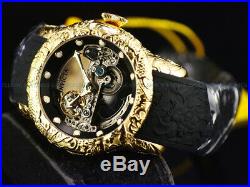 Invicta Mens 50mm Empire Dragon Sapphire Crystal Automatic Skeleton 18KGIP Watch