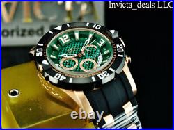 Invicta Mens 50mm Pro Diver Gen III Chrono GREEN Carbon Fiber Dial Rose IP Watch