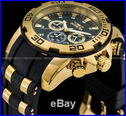 Invicta Mens 50mm Pro Diver Scuba Chronograph 18K Gold IP Stainless Steel Watch